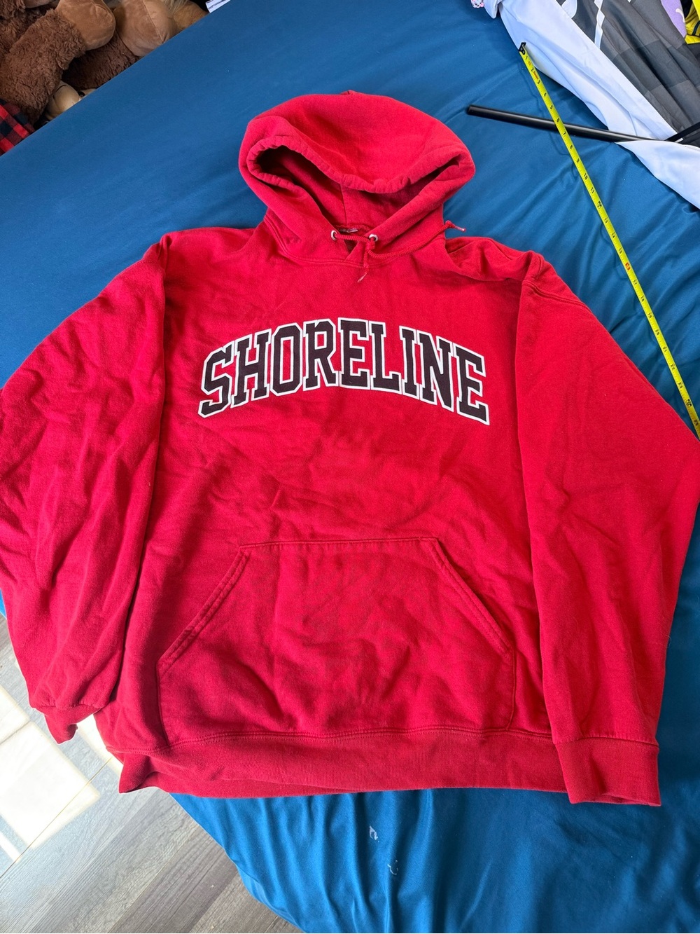 Shoreline Red Hooded Pullover Sweatshirt